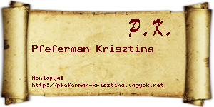 Pfeferman Krisztina névjegykártya