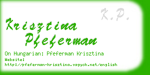 krisztina pfeferman business card
